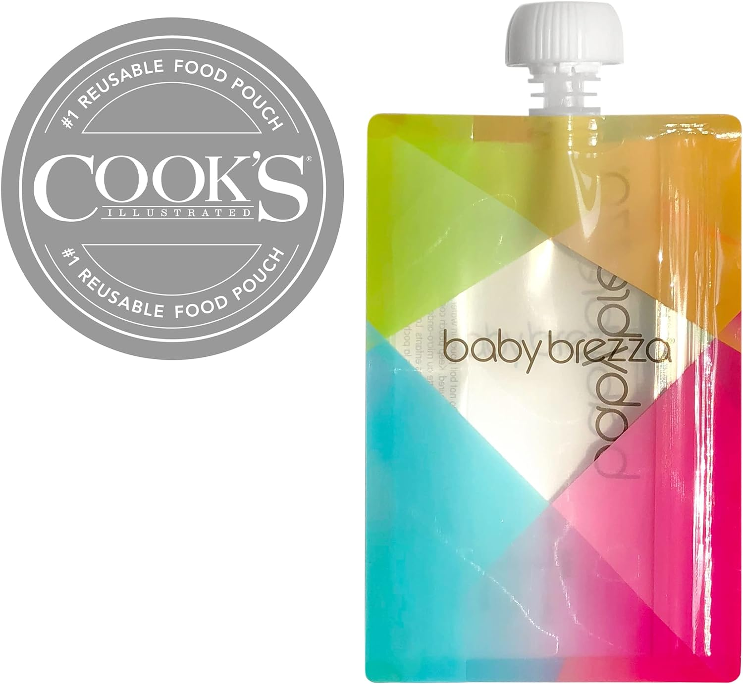 Baby Brezza Reusable Baby Food Storage Pouches, 10 Pack 7Oz - Make Organic Food Puree for Kids or Toddlers and Store in Refillable Squeeze Pouches, Bulk Set Is Freezer Safe & Washable image number 1