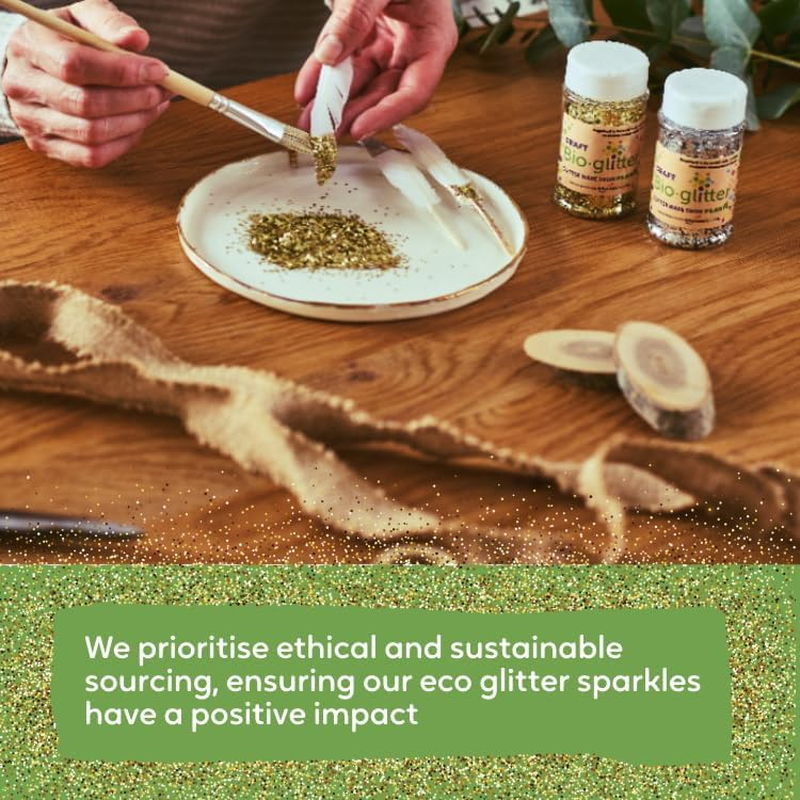 Craft Biodegradable Glitter, Chunky Glitter, Arts and Crafts for Kids, Card Making, Decorations, Craft Glitter for Candle Making, Eco-Friendly, Cruelty Free - Silver - 20G - Green image number 3