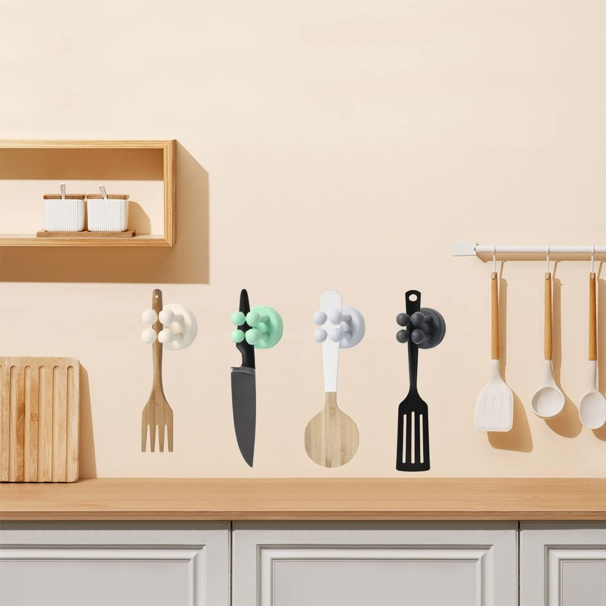 Wall-Mounted Silicone Toothbrush Holders - 12Pcs Razor Hooks Adhesive Wall Mounted for Hanging Towel Key Plug Cable, Utility Decor Stick to Dorm Room Door Function for Kitchen Bathroom Home Office image number 6