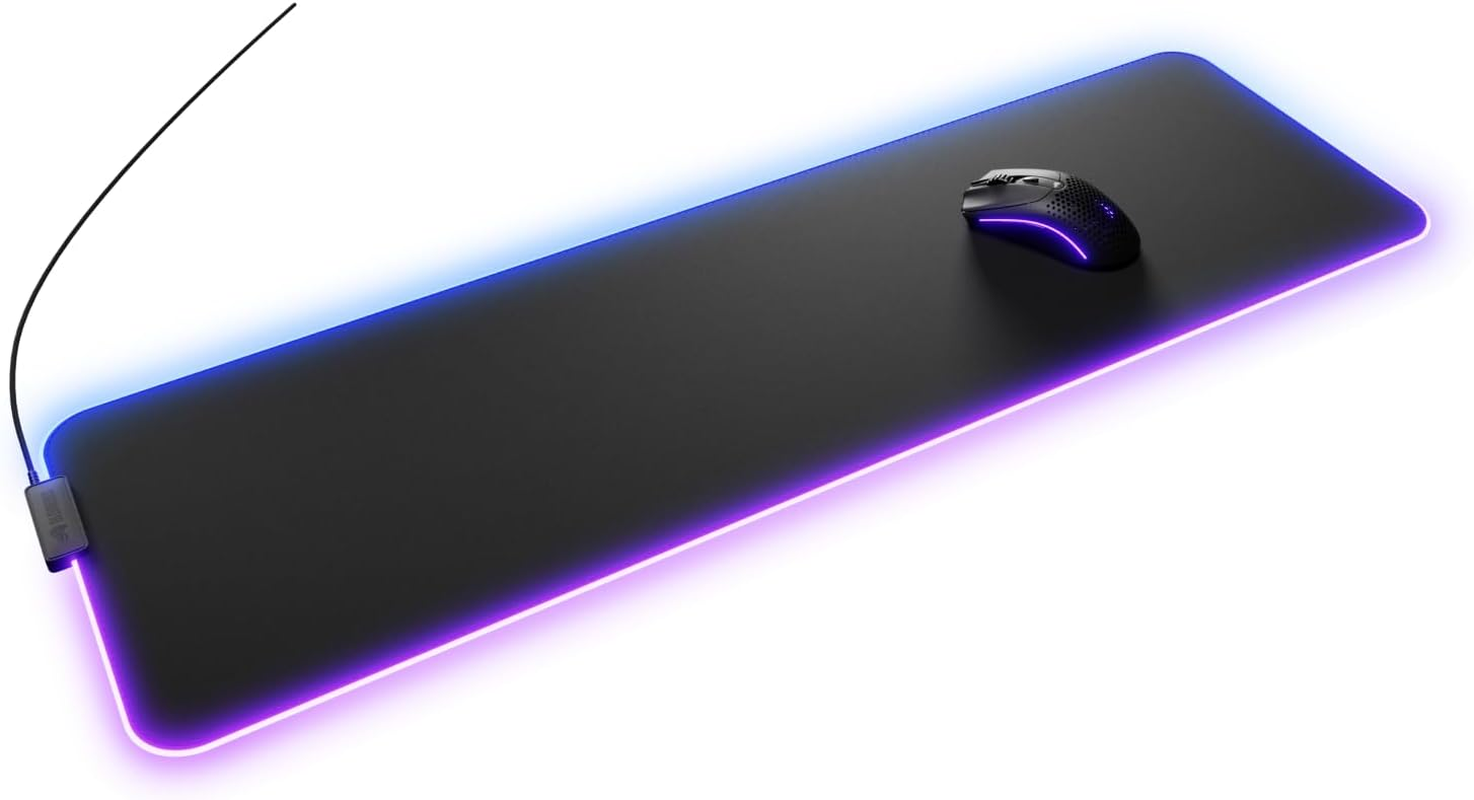 Glorious Gaming Mouse Pad GMP 2 GLED - Large Extended - 2-Zone RGB Lighting, Infiniglow Stitchless Edge, Premium Cloth Surface, Grippy Rubber Base, 915Mm X 280Mm X 3Mm - Large Extended Desk Mat image number 3