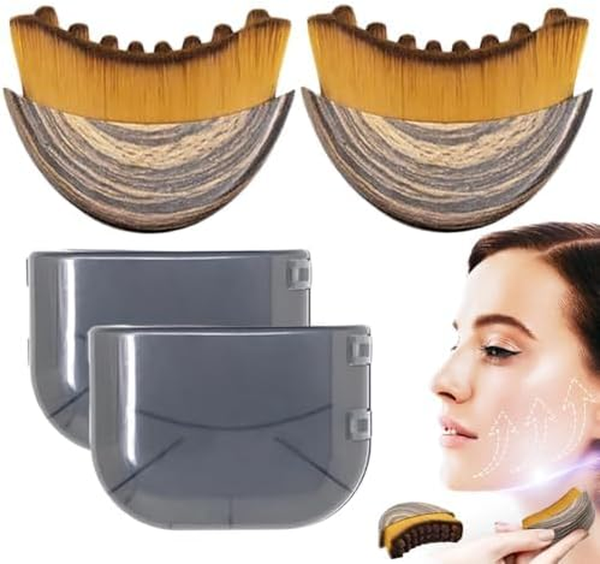 New Lymphatic Contour Face Brush, Dry Brushing Face Brush, Lymphatic Drainage Massager for Face, Chin & Jawline Sculpting, Ergonomically Designed to Fit the Skin Precisely and Relieve Fatigue (2PCS)