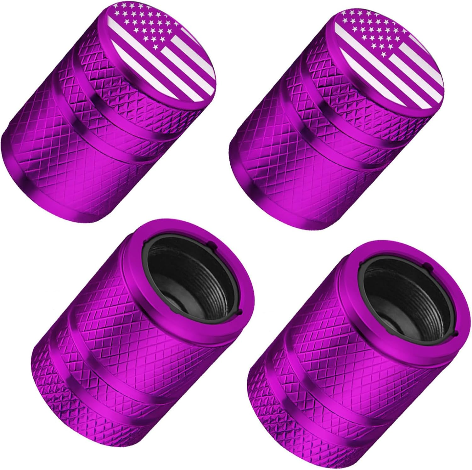 Tire Valve Stem Caps - (4 Pack) Premium Metal Air Caps with Plastic Liner, Durable, Corrosion Resistant and Leak-Proof, Universal Fit for Cars, Trucks, Motorcycles, and Bikes - Black image number 5