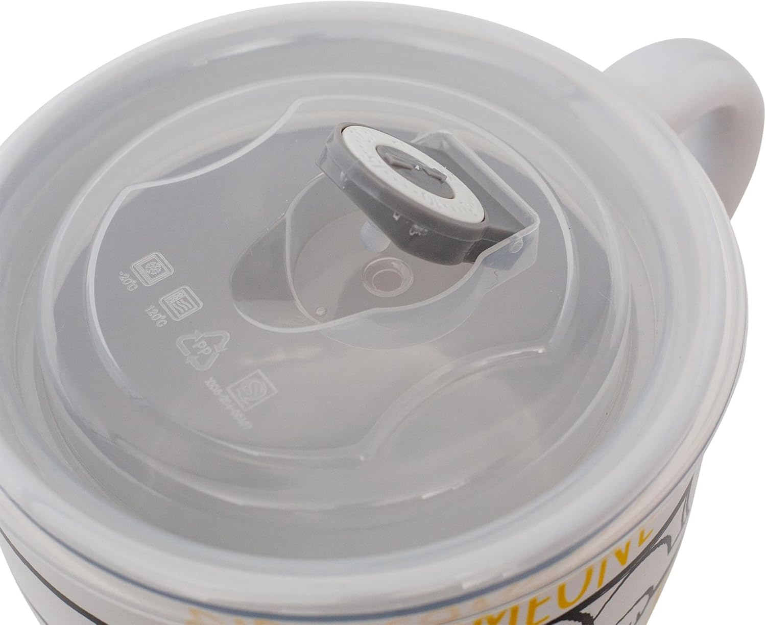 Silver Buffalo Peanuts Snoopy and Woodstock Ceramic Soup Mug with Vented Plastic Lid, 24 Ounces, 1 Count (Pack of 1)