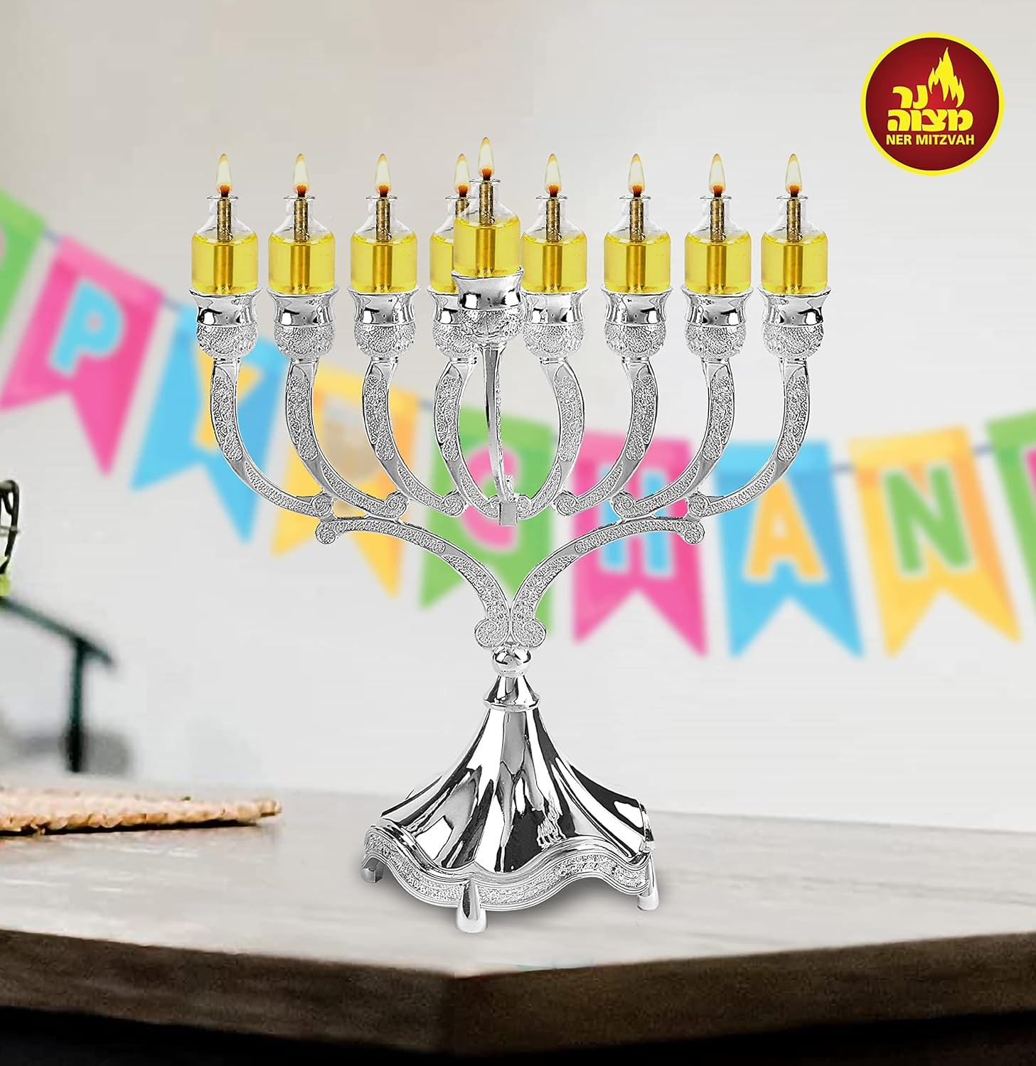Pre-Filled Menorah Oil Cup Candles - Hanukkah Ohr Lights - 100% Olive Oil with Cotton Wick in Glass Cup - Small Size 44 per Pack Burns Approx. 1 1/2 Hrs image number 6
