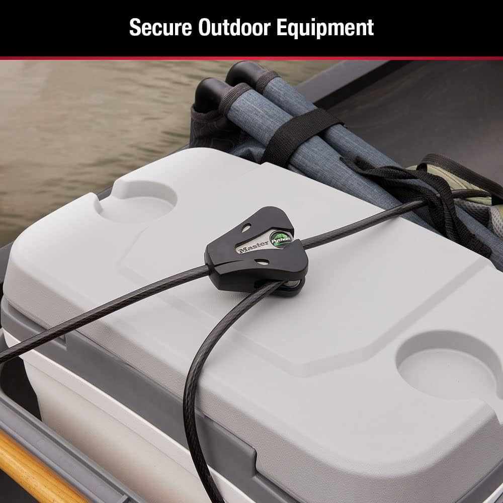 Master Lock 8418D Python Adjustable Locking Cable, 6-Foot, 5/16-Inch Diameter, Black