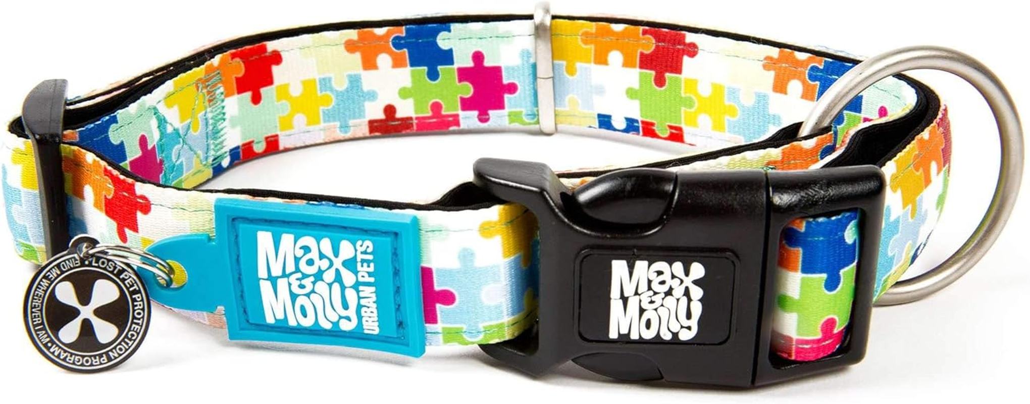 Max & Molly Puzzle Smart Id Collar |Comfortable | Odor Free Neoprene |Smart Id Tag | Lost Pet Protection Program | Extraordinary Dog Collar, L image number 3