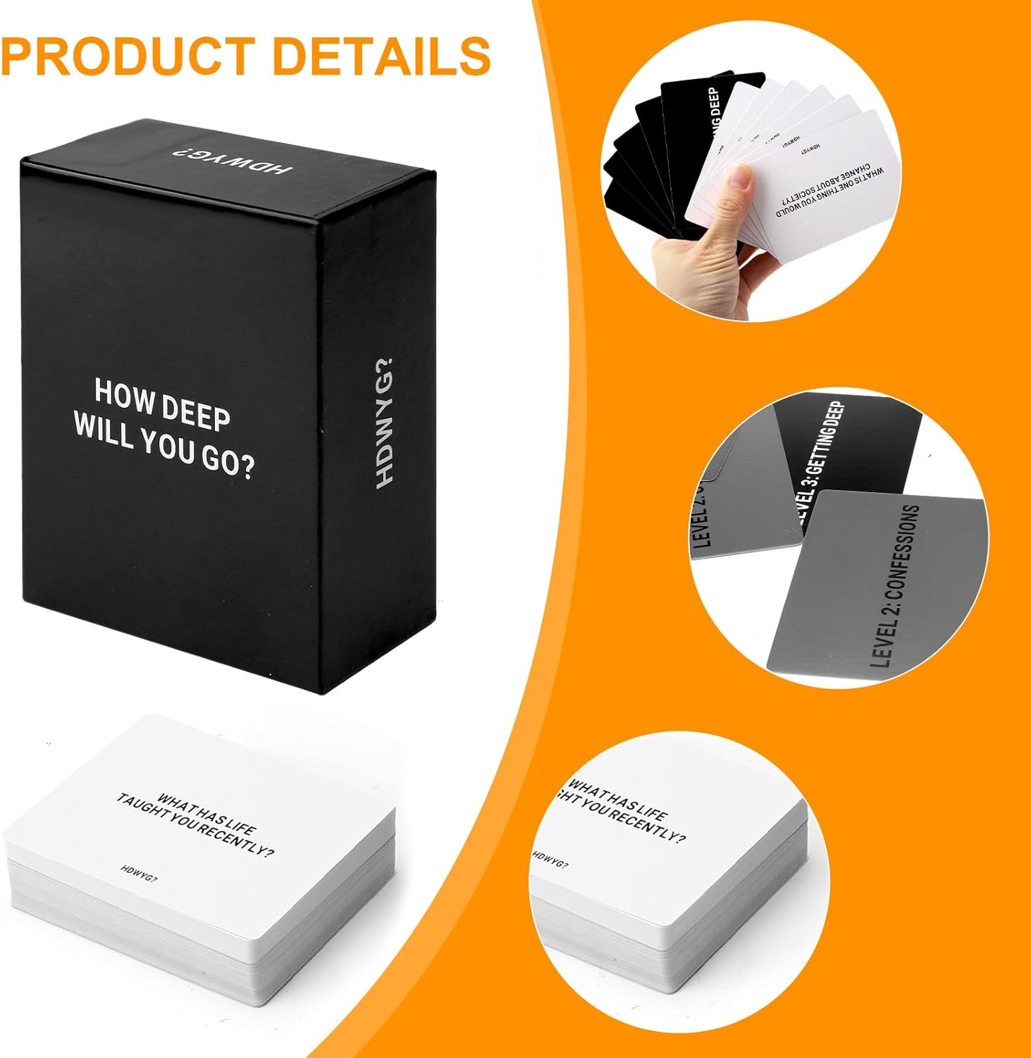 How Deep Will You Go Card Game the Game Card Games Deep Conversation Card Game Fun Family Party Card Game Funny Card Game Night Party Games for Adults image number 2