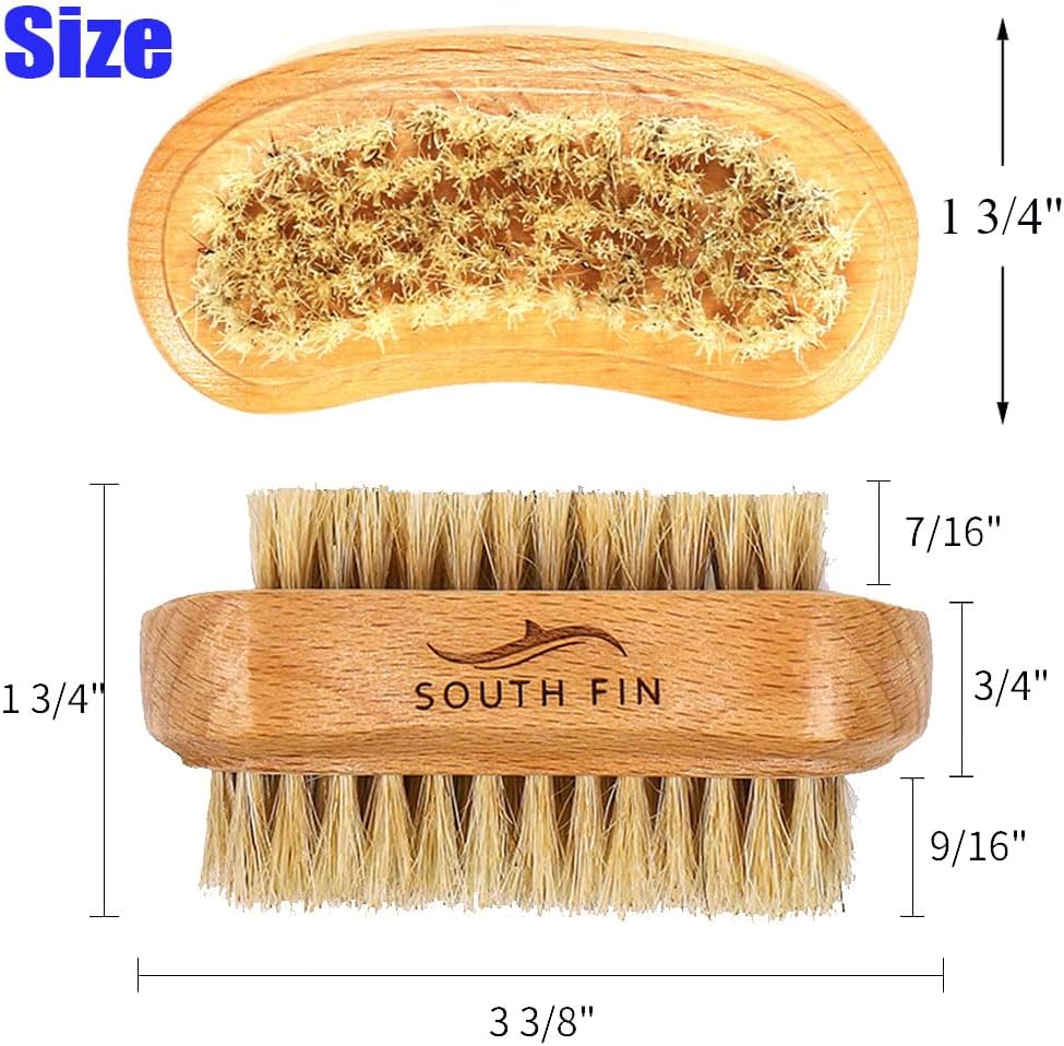 SOUTH FIN Natural Bristle Nail Brush with Beechwood Handle for Manicure and Pedicure Clean and Remove Calluses image number 6