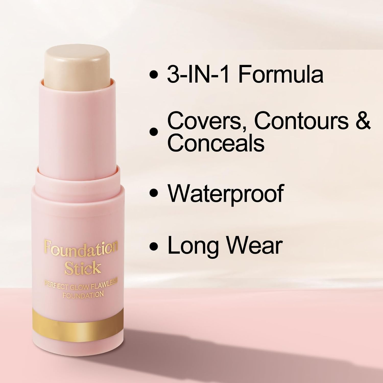 Apooliy Matte Foundation Stick,Long Wear Multi-Use Face Makeup and Contour Stick for Natural,Lightweight,Waterproof image number 3