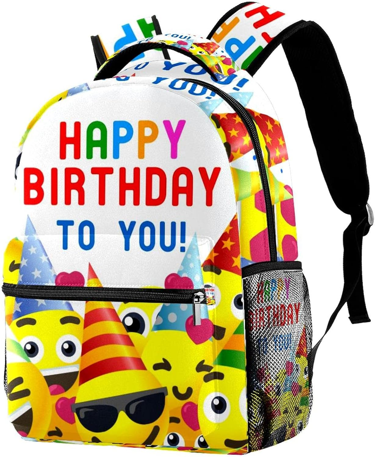 Happy Birthday Background Backpack Students Shoulder Bags Travel Bag College School Tote Backpacks image number 3
