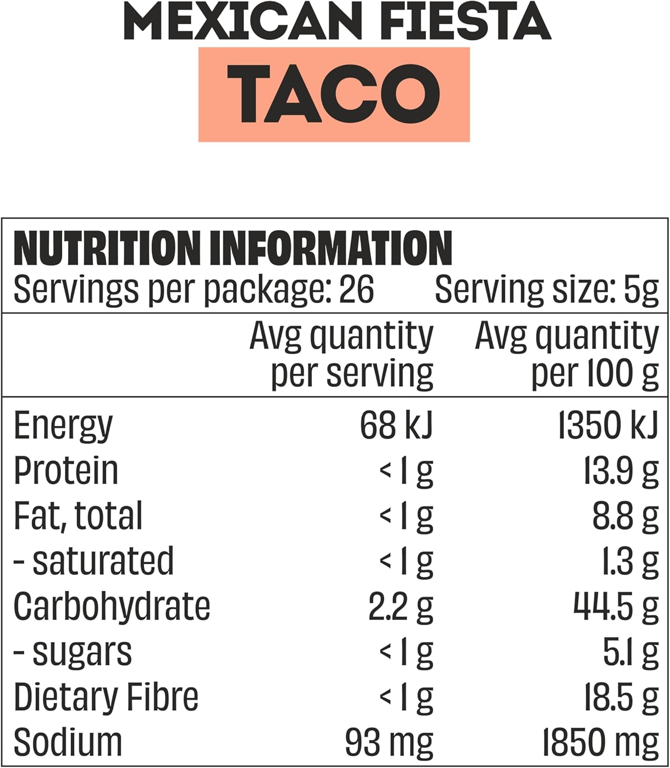 Mingle Seasoning No Nasties Mexican Fiesta Taco Seasoning image number 1
