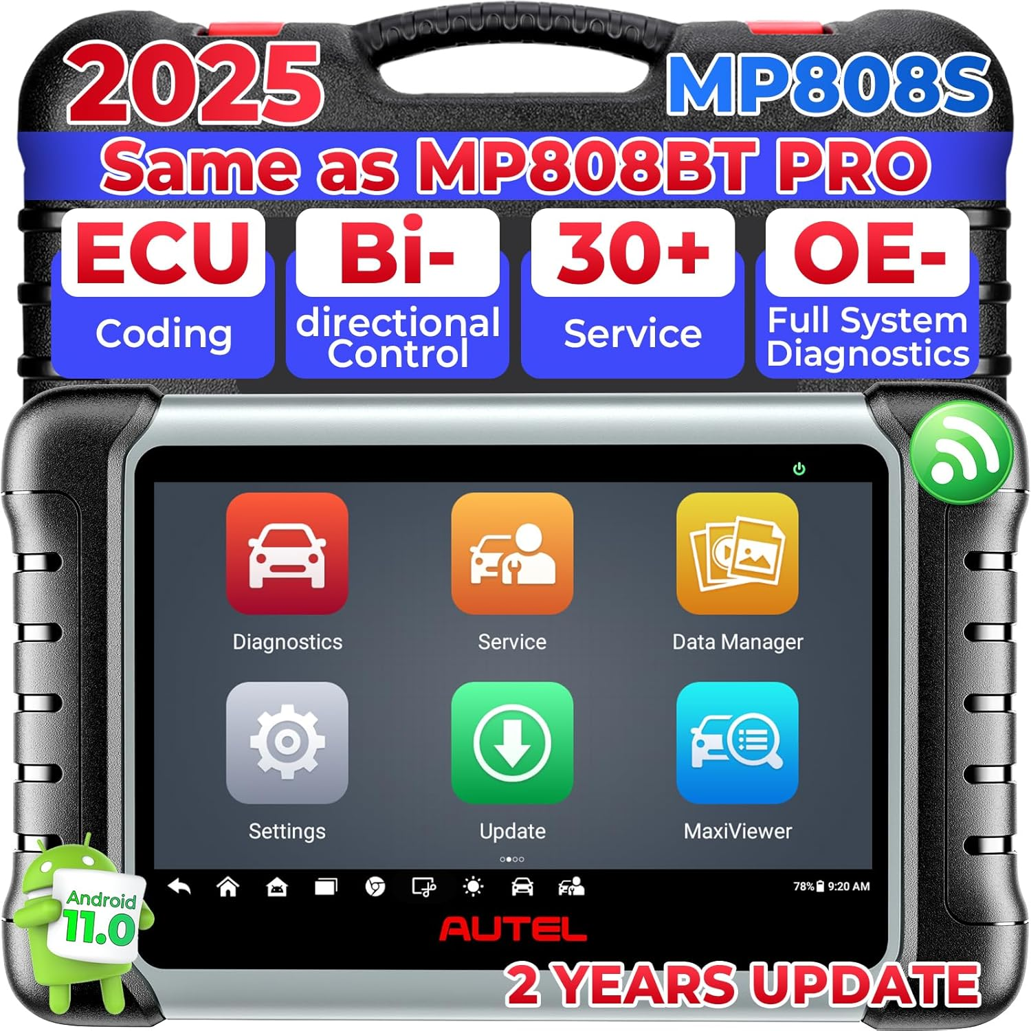 Autel AP200 Bluetooth OBD2 Scanner Car Code Reader with All System Diagnoses and Service Functions Professional Automotive Scan Tool for Iphone Android image number 1