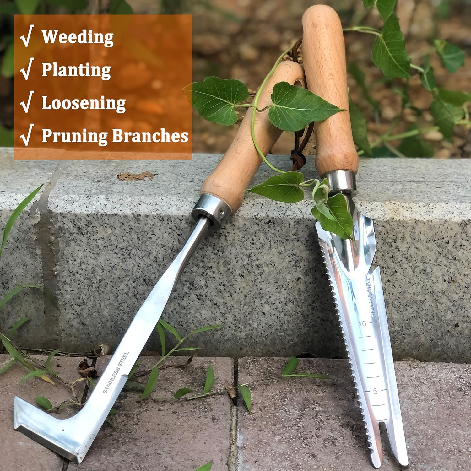 Weed Removal Tool for Garden Yard Crack Weeder Gardening Hand Tools Weed Puller Gardening Gifts for Women (I-Type) image number 1