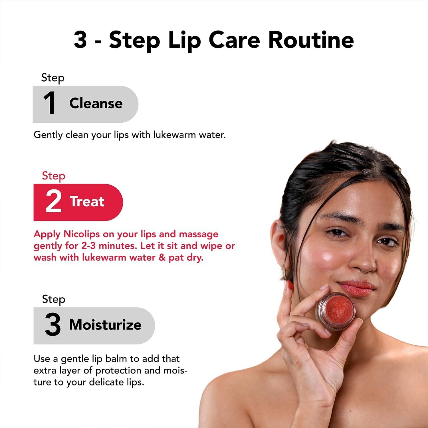 Bellavita Luxury Nicolips Lip Scrub Balm (20G) | Brightening for Dark Lips | Removes Lipstick Stains & Dryness | Shea Moisture Care for Chapped Lips, Lip Tint, Lip Stain | Lip Balm for Men & Women image number 6