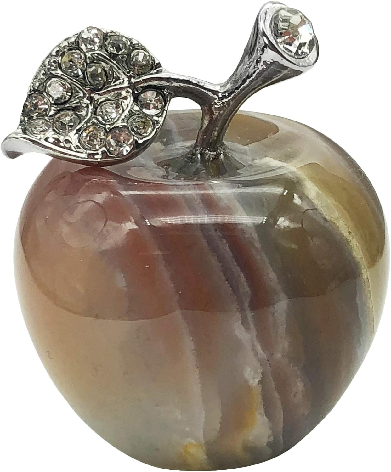 Neyisaa Synthetic Opalite Crystal Apple Decor, Healing Crystals Pocket Stone Fruit Figurine Craft Home Decoration 30Mm