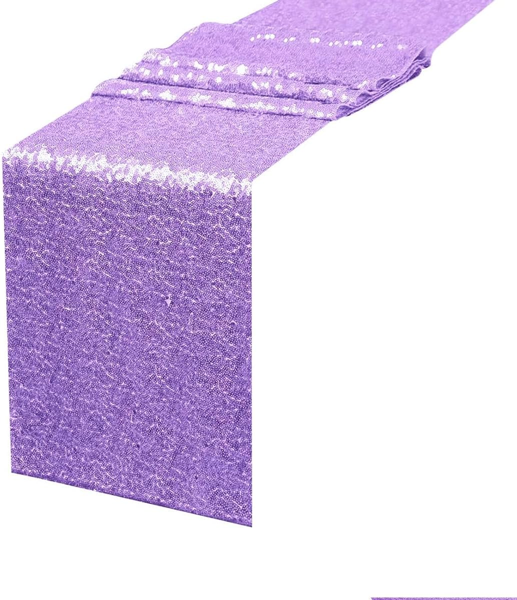 AIMALL Premium Sequin Table Runner for Weddings and Special Events, 12" X 71", Sparkling Color Choices, for Tables of 4-6