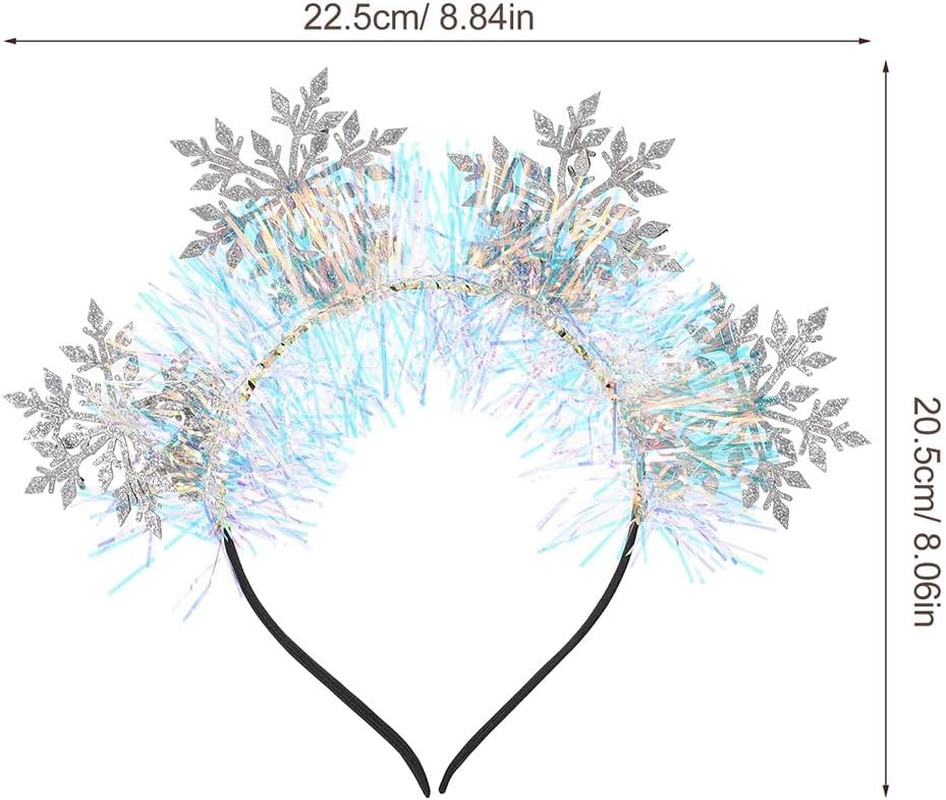 Beaupretty Pack of 3 Christmas Snowflake Headbands, Snowflake Headbands, Christmas Glitter Tinsel Headbands, Christmas Costume Hair Accessories for Women And image number 3