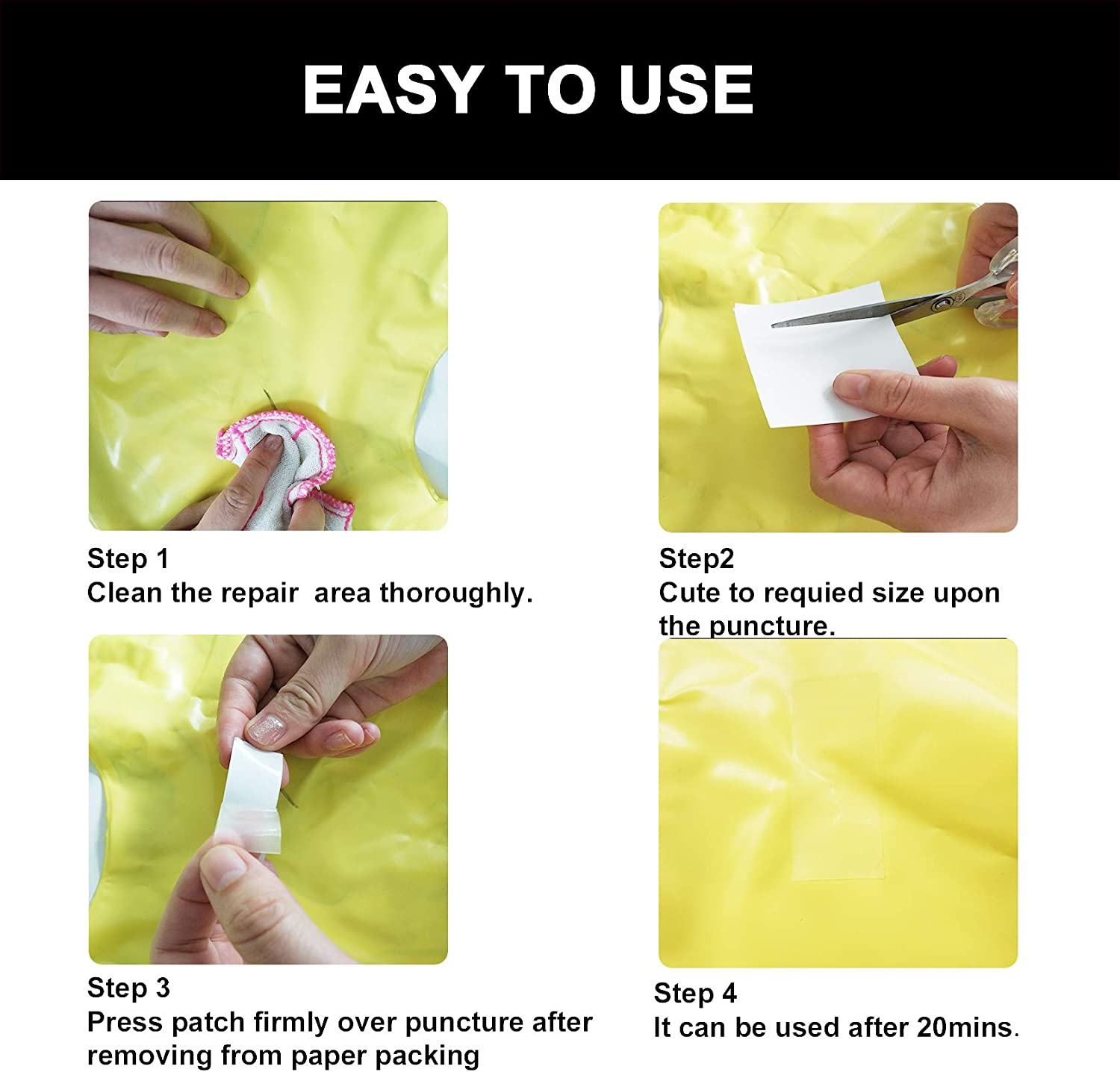 5 Pack of TPU Pool Patch Repair Kit for Air Mattress, Swimming Pool, Bounce House, Tent, Canvas, Canopy, Pool Floats, Tubes Air Bed and Inflatable Toys with 2 Pieces of Plastic Deflate Tubing image number 4