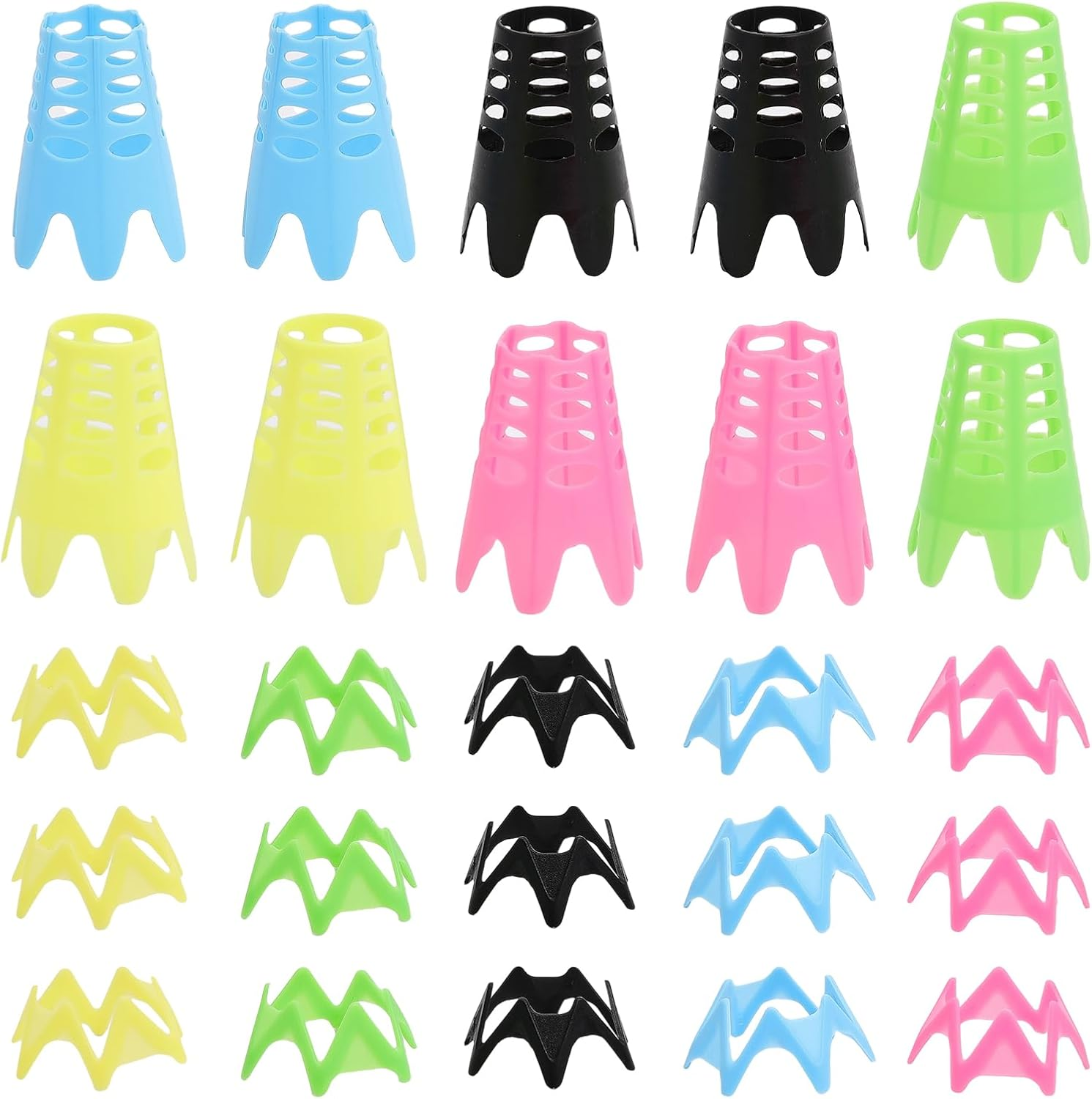 CHGCRAFT 17Pcs Golf Simulator Tees Plastic Golf Tee Golf Mat Tees Practice Golf Tees Perfect for Turf and Driving Range Indoor Claw Tee Mixed Color