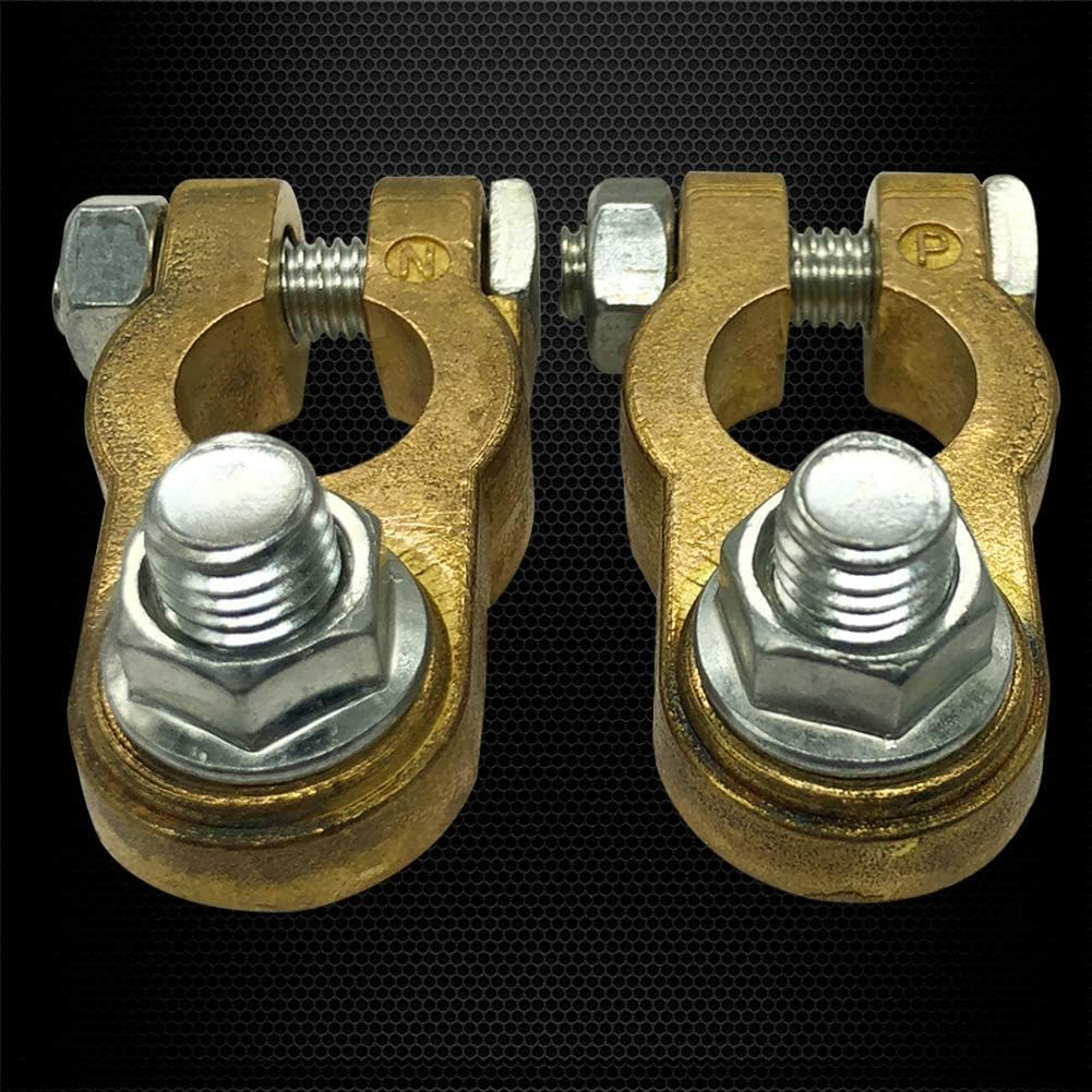 Starwood Brass Battery Terminal Connectors, Heavy Duty Top Post Battery Clamp Set for Marine, Car, Boat, RV Vehicles (1 Pair) image number 6