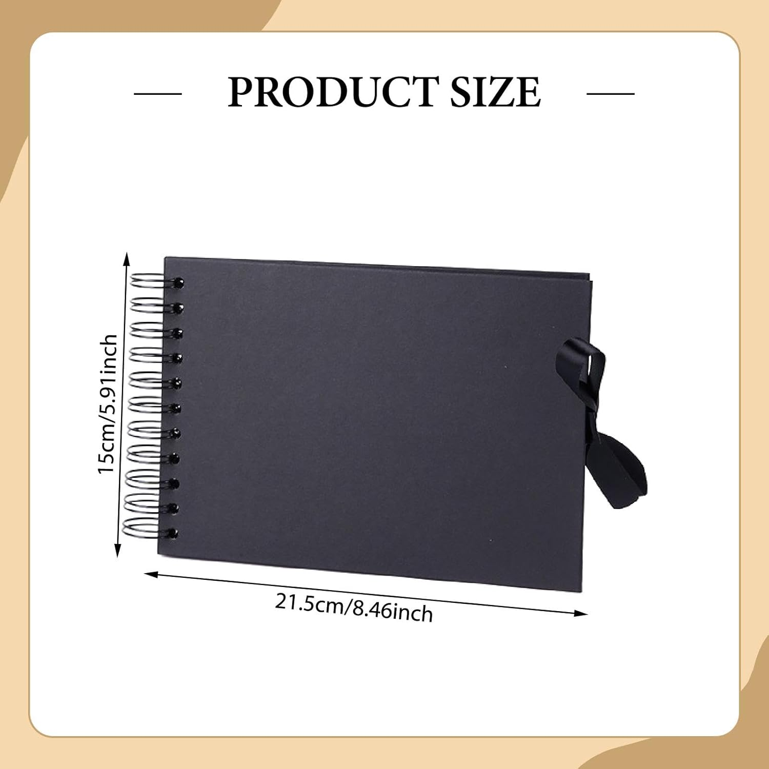 Scrapbook Album Scrapbook Photo Album Wedding Guest Book Memory Book Photo Book Paper Bowknot Decorative DIY Suitable for Birthday Adventure, Black image number 3