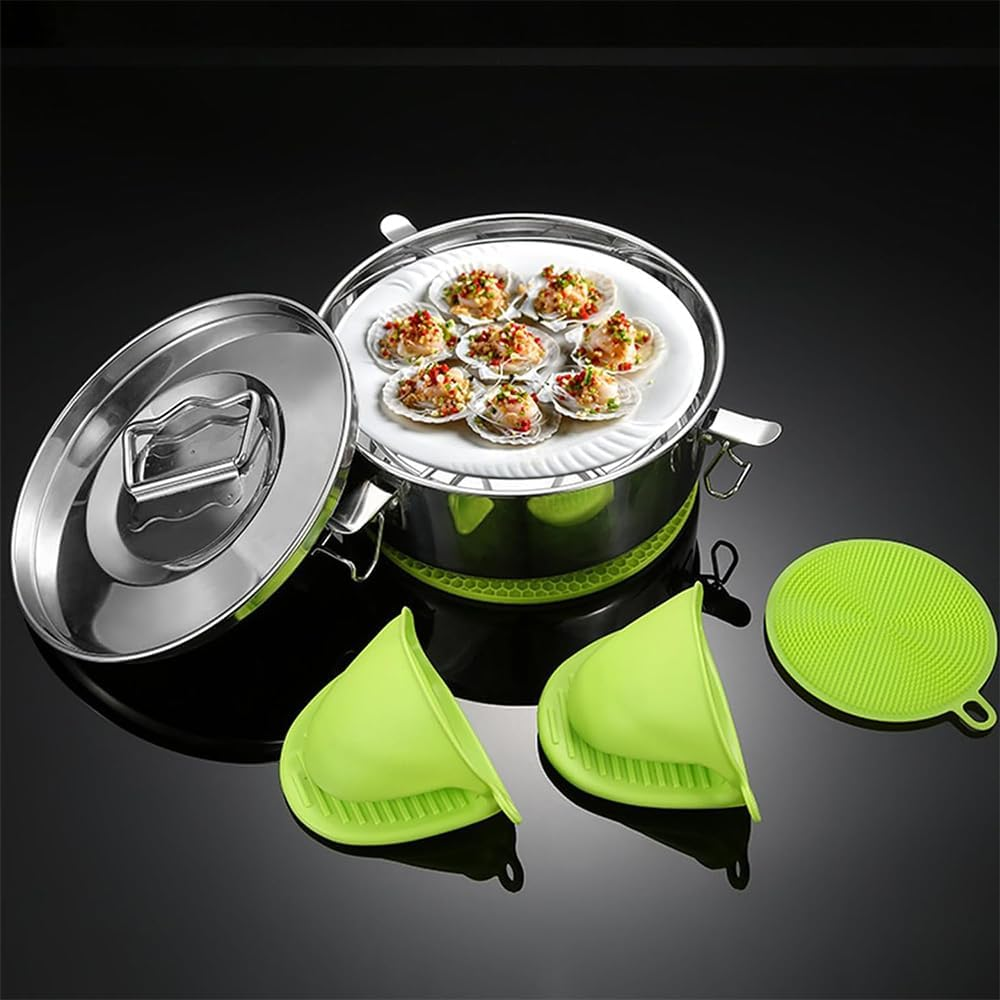 Fruit Pie Pan Set with Lid, Stainless Steel Pie Mold, Multi-Function Instant Pot with Lid, Cake Fruit Pie Mold, Egg Tart Pan, Suitable for Home, Kitchen, Restaurant, Cake Shop image number 5