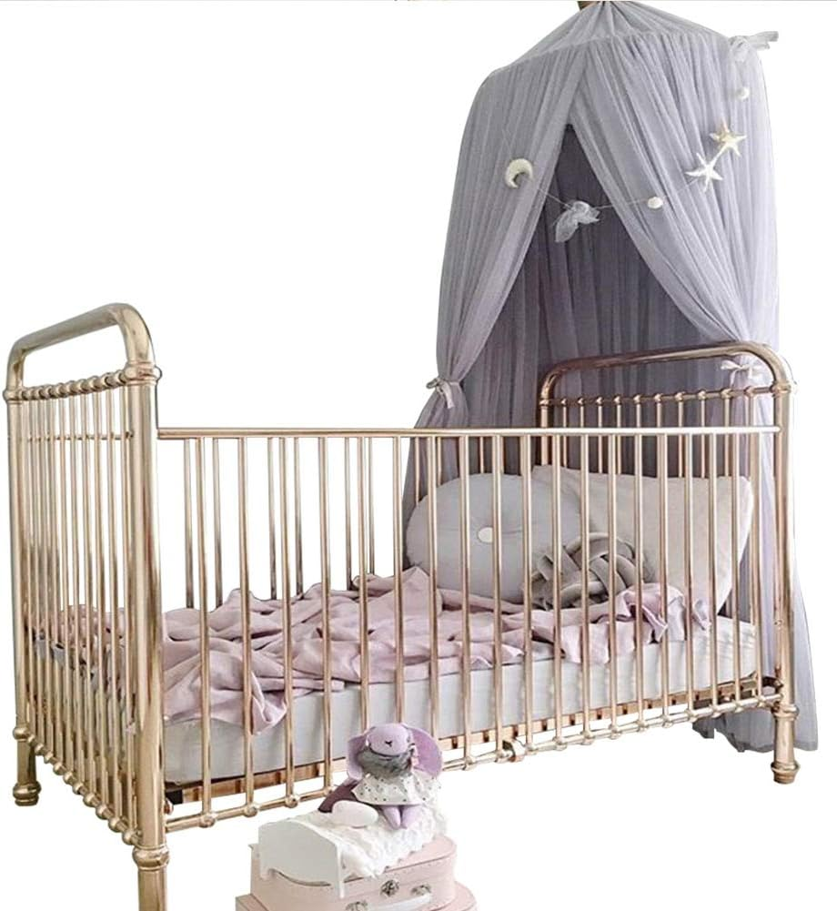 Bed Canopy Net Princess Canopy Bed Decor for Baby Crib with Dense Mesh Netting Easy Installation Hanging Hook for Girls Kids Adults (Grey) image number 6