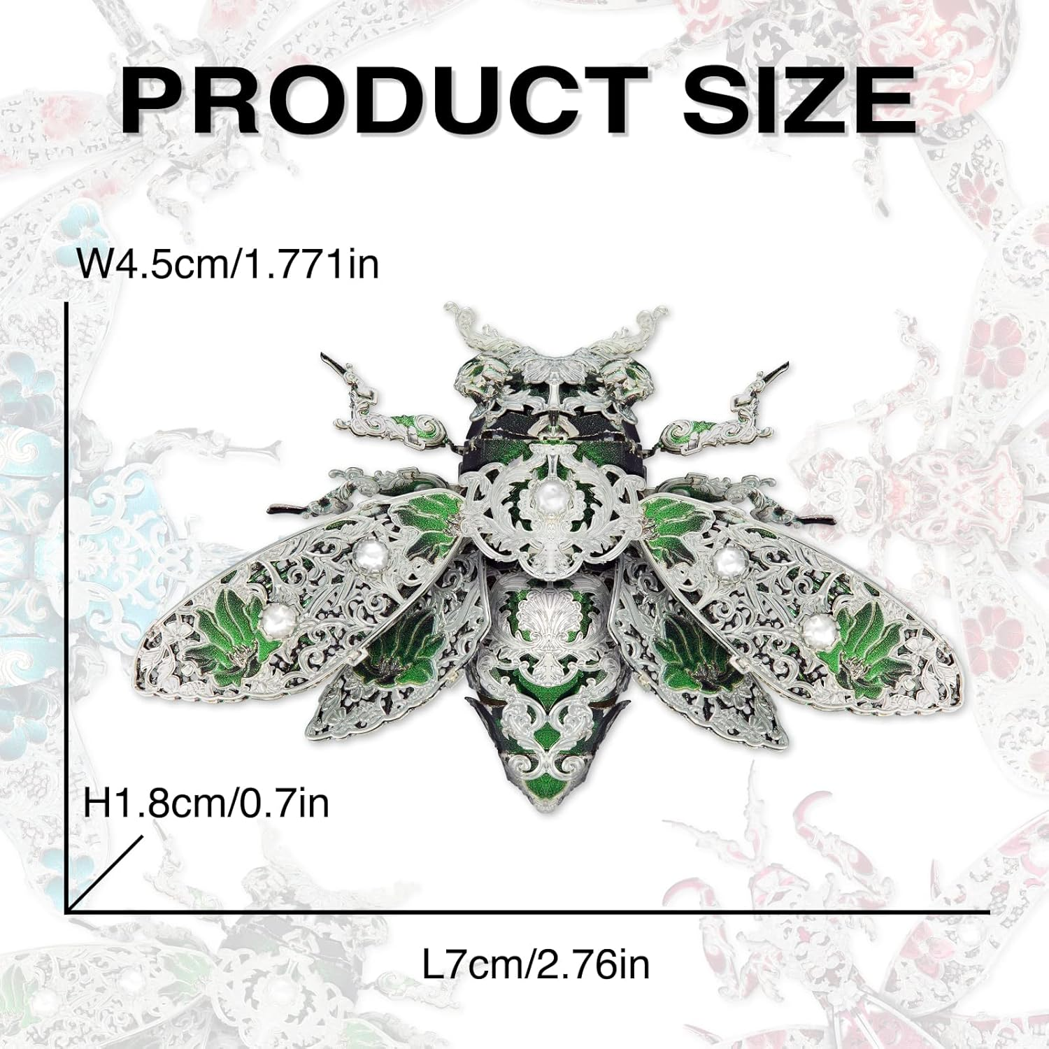 Piececool Metal 3D Puzzles for Adults, Cicada 3D Model Building Kits Insect Themed Animal Fashion Brooch Assembling DIY Crafts Creative Gifts - 6Pcsperlot image number 5