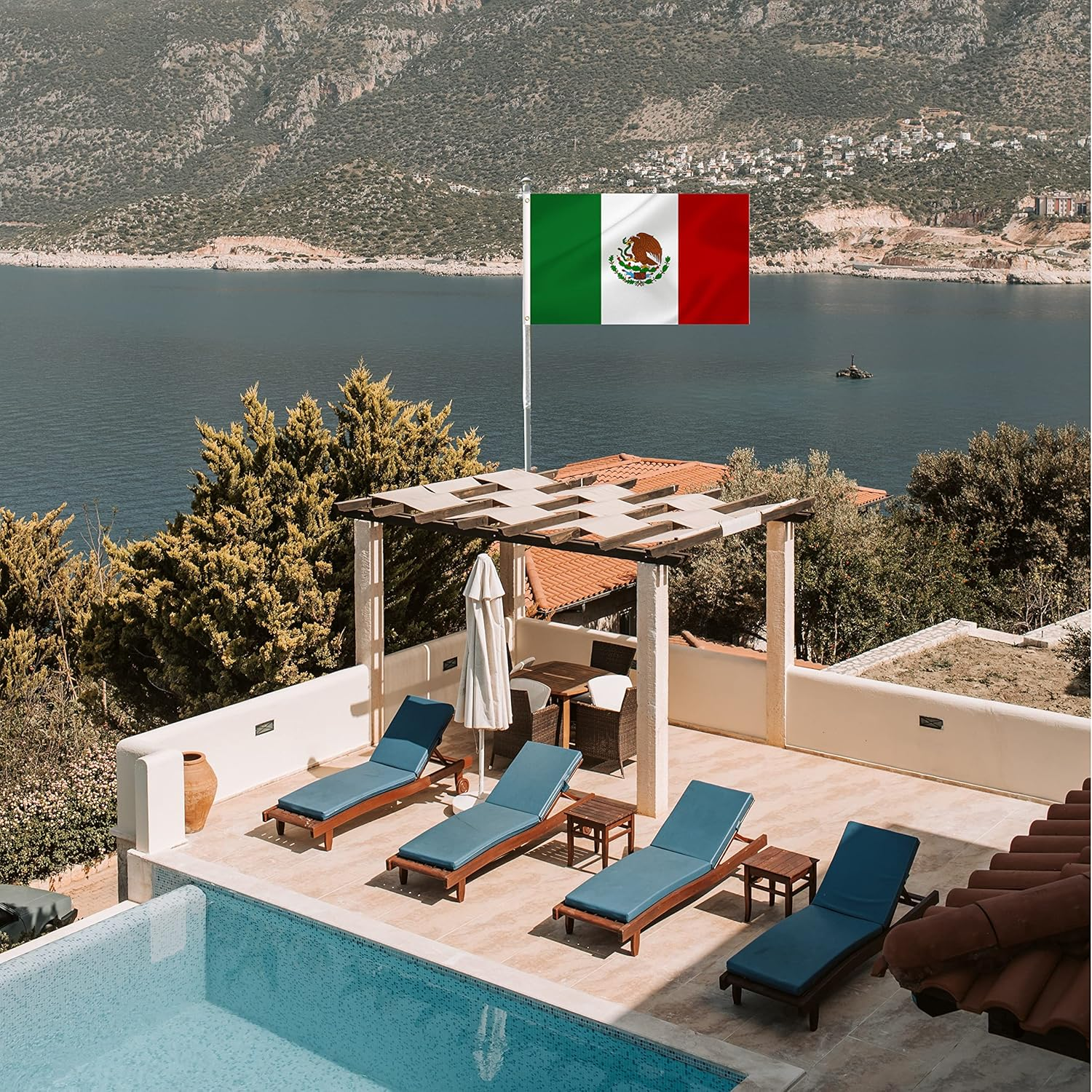 LARGE Mexican Flag, 3X5Ft Mexico Flags Banner for Indoor Outdoor Decoration of Canada Yards.Parade or Express Mood image number 2