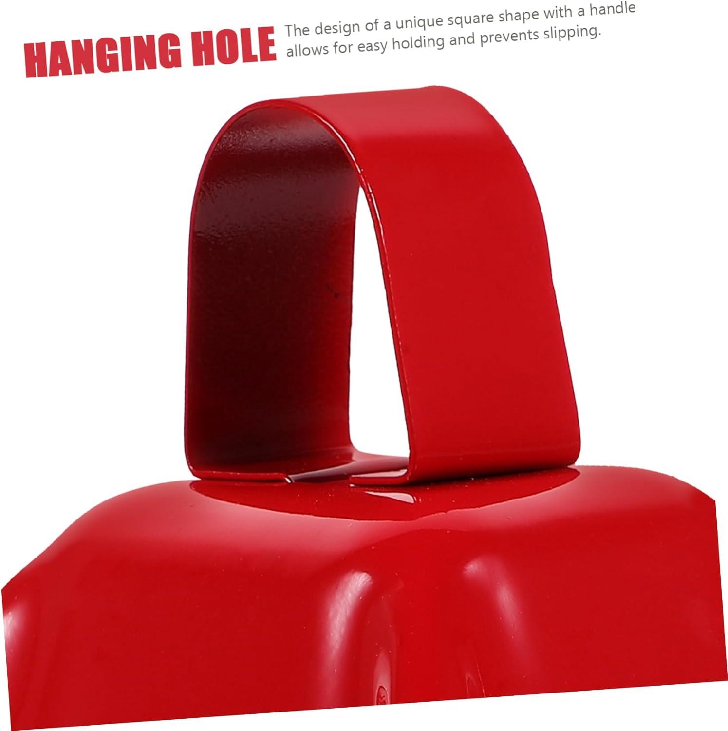 Ibasenice 2Pcs Square Metal Cowbells Noise Makers Decorative Handle Bells for Farm Animal Livestock Hanging image number 4