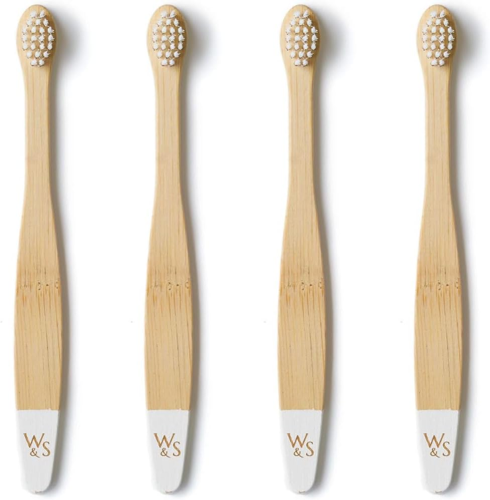 Wild & Stone Organic Baby Bamboo Toothbrushes | 4 Pack | Soft Bristles | 100% Compostable Handle | BPA Free | Vegan Baby Toothbrushes (White) - Baby Pink image number 5