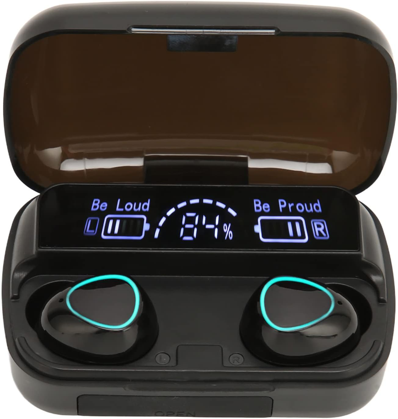 Lazmin112 Wireless Earbuds, BT V5.1 Stereo Bass Headphones with Noise Cancellation, IPX7, Waterproof, Long Battery Life, In-Ear Headphones with Charging Case for Sports Riding Home image number 2