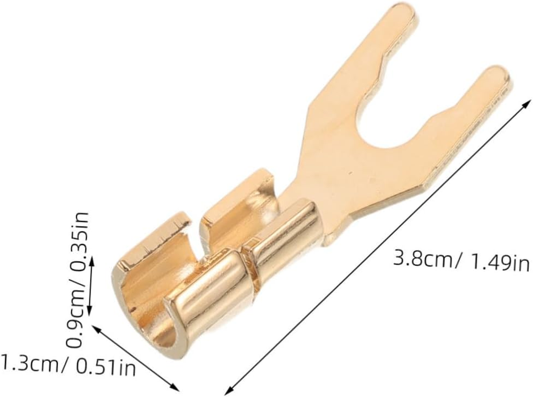 VANZACK 2Pcs Plated Speaker Spade Connectors for Amplifier Audio Hifi Banana Plug Y Fork Wire Terminals Fit for Home Theater and Recording Studio image number 3