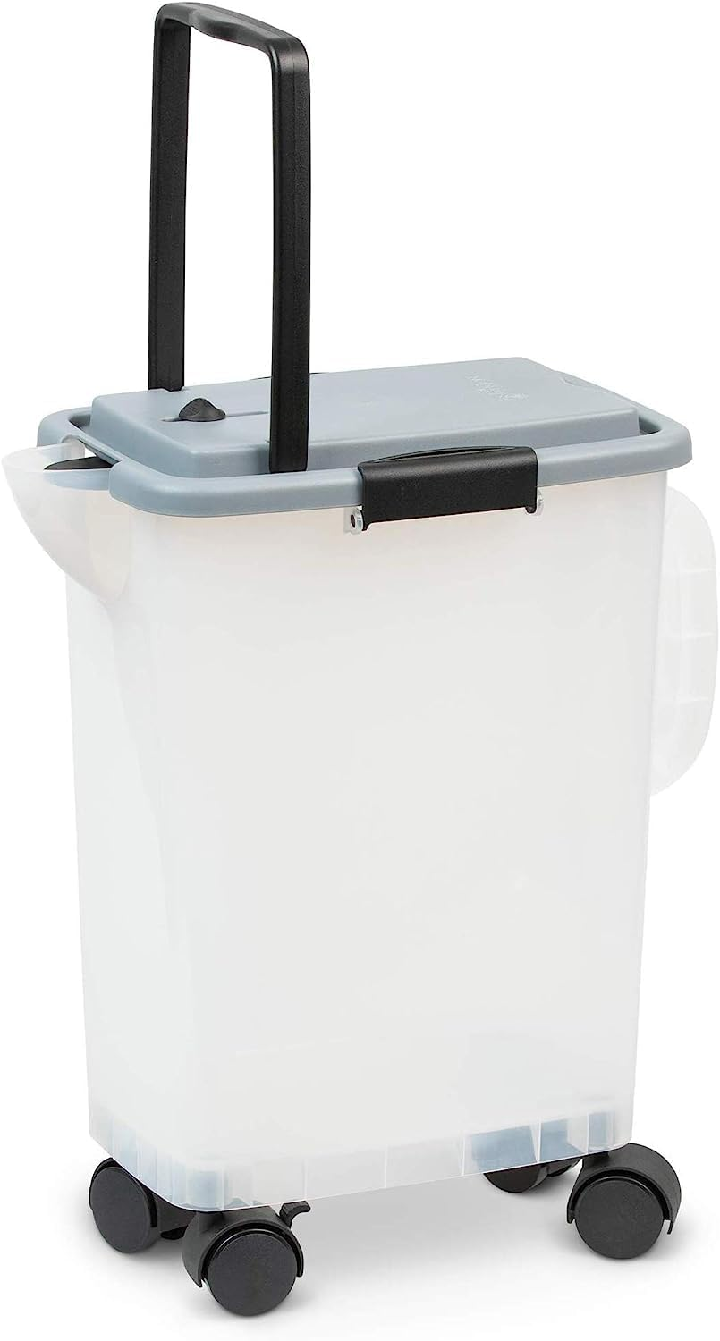 Petfusion Betterbin Portable Litter Storage Container (16.5 X 11.7 X 19) | Holds up to 25 Lbs/10 Gallons, Great for Dry Dog and Cat Food | Adjustable Spout, Back & Top Handles, Heavy Duty Wheels image number 3