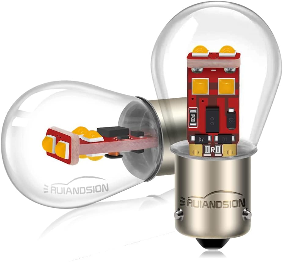 Ruiandsion 2Pcs 1157 LED Bulb,Upgrade 12V White BAY15D 2057 2357 7528 Bulb Replacement for Backup Reverse Brake Tail Lights,Non-Polarity