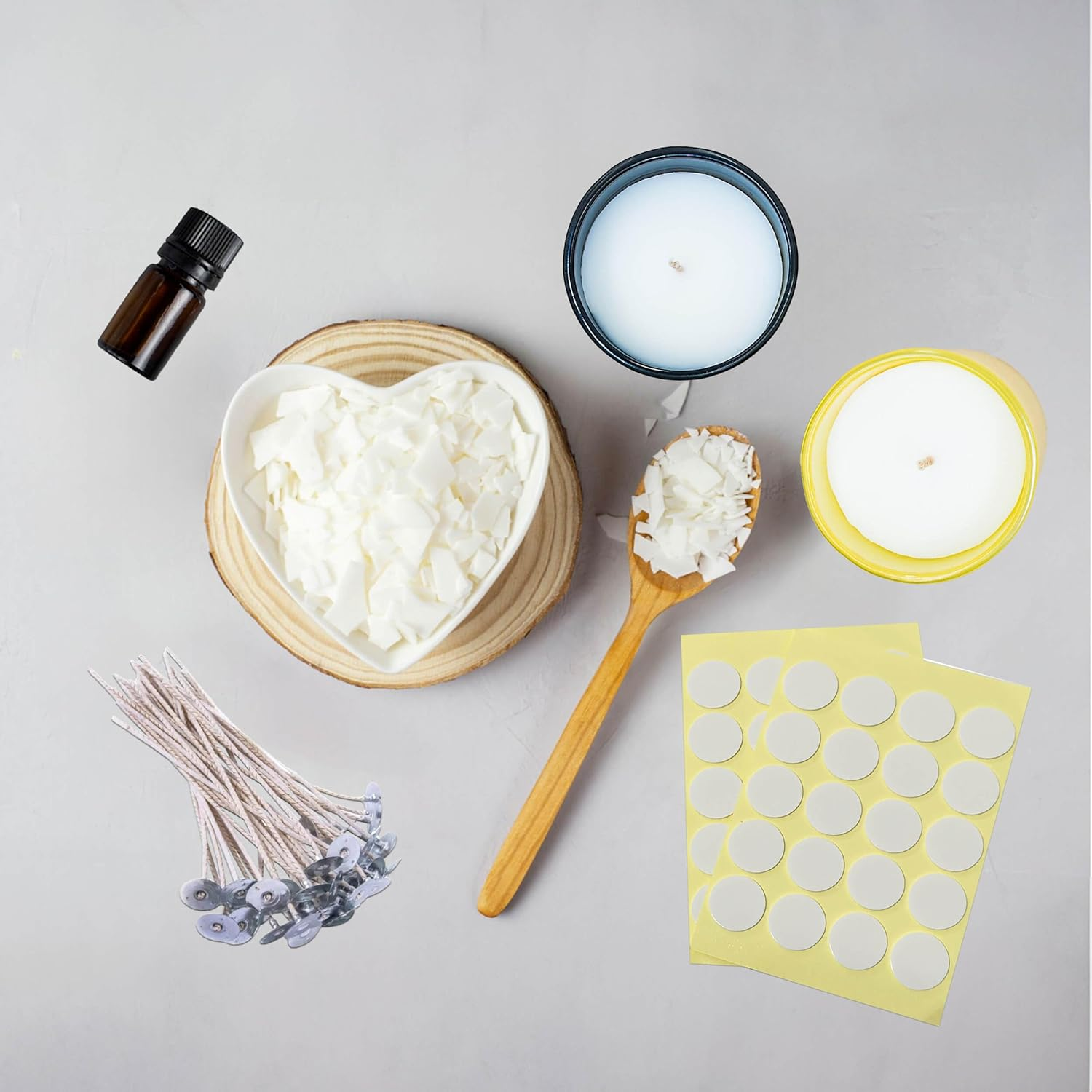 240PCS Candle Wick Stickers for Candle Making, Candle Making Supplies, Heat Resistance Double-Sided Stickers, Candle Wick Stickers image number 1