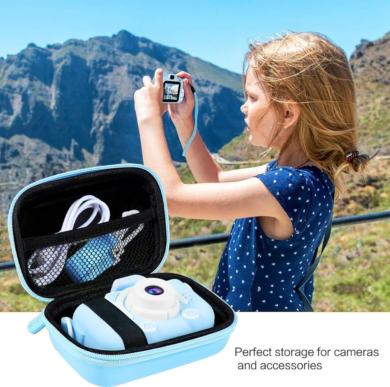 Leayjeen Kids Camera Case Compatible with Goopow Kids Camera Toys for 3-8 Years Old Boys and Girl, Kids Digital Video Camera for Gift (Blue) image number 2