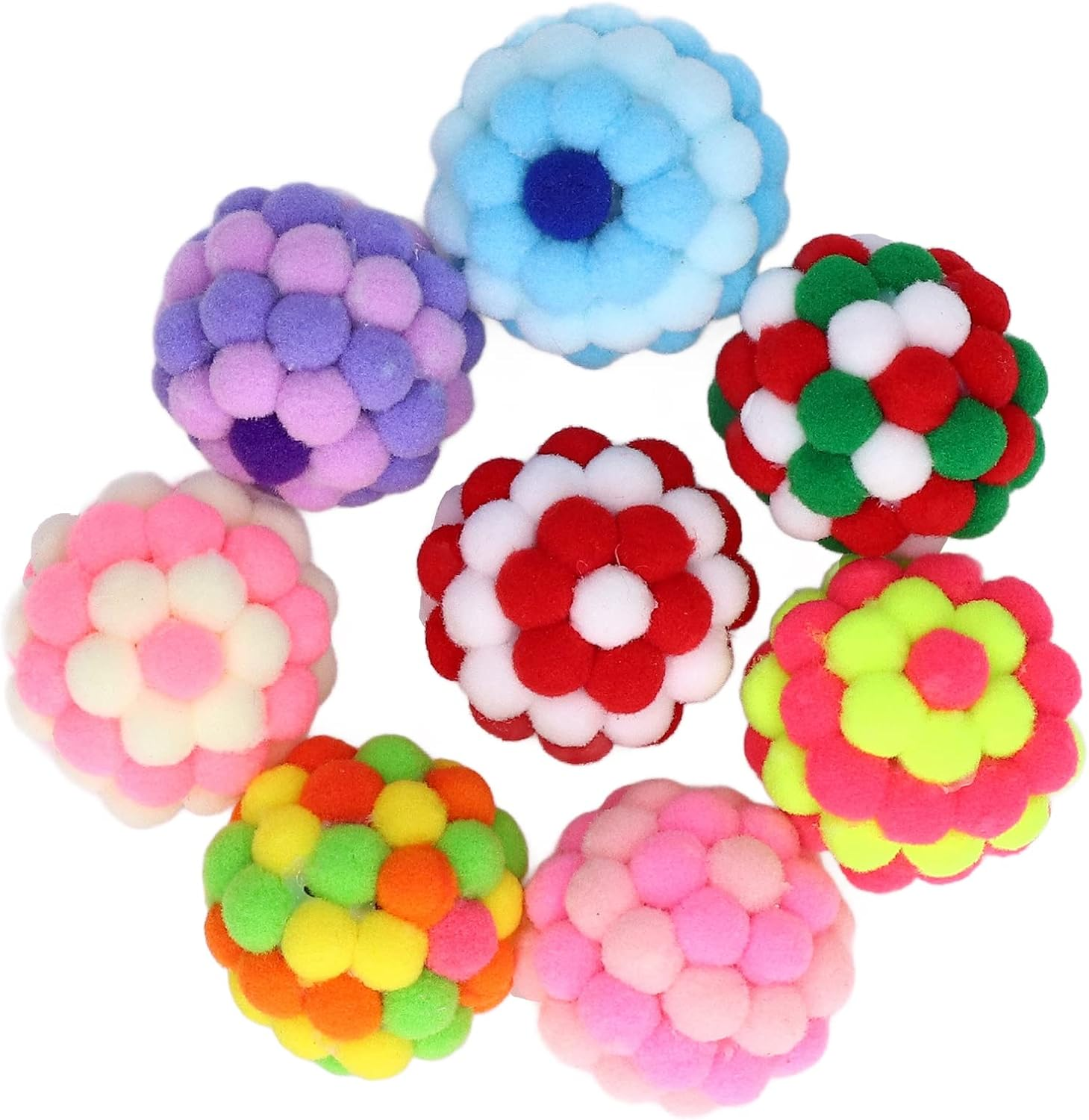 8Pcs Cat Balls Toys Colorful Fuzzy Ballss Built in Bell for Cats Poms Poms Balls Cat Toys Automatic Moving Rolling Balls Kitten Toys Indoor Cats Interactive Cat Toys for Indoor Cats/567 image number 3