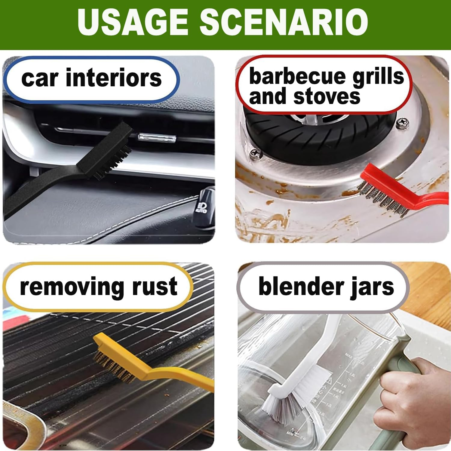 BEANPRECOY 8Pcscrevice Cleaning Brushes Hard Bristle Scrub Brush Set for Toilet Bathroom & Kitchen Grout Brush with Durable Handle for Groove Corner and Tile Cleaning Home Essentials Cleaning Supplies image number 3