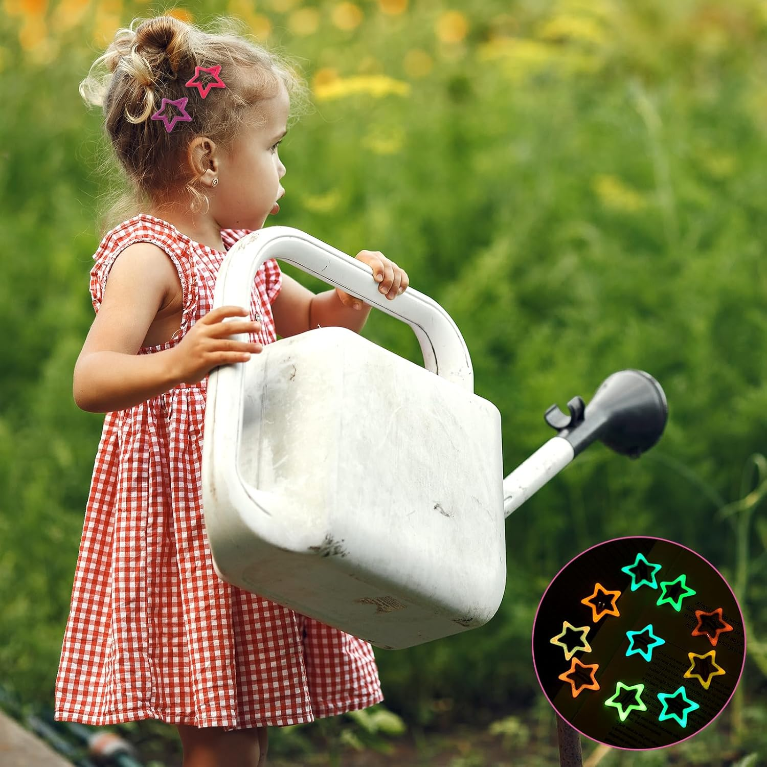 Colorful Luminous Star Hair Clips for Girls Glow in the Dark Star Barrettes Star Hair Accessories Cute Hairpins Snap Hair Barrettes Kawaii Hair Clips for Women Girls