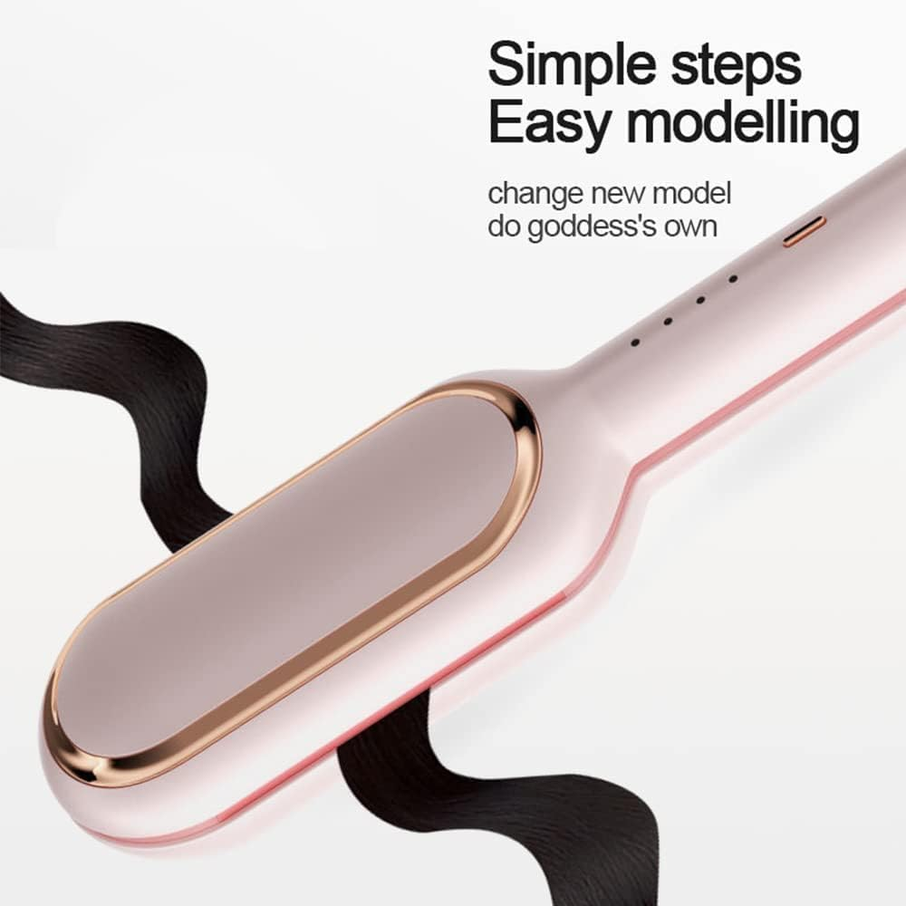 Pink Hair Waver for Beach Waves,1.25 Inch Deep Barrel Curling Iron,Egg Roll Curls Hair Curler, Hair Crimper Iron Heat up Quickly Last Long Dual Voltage image number 6