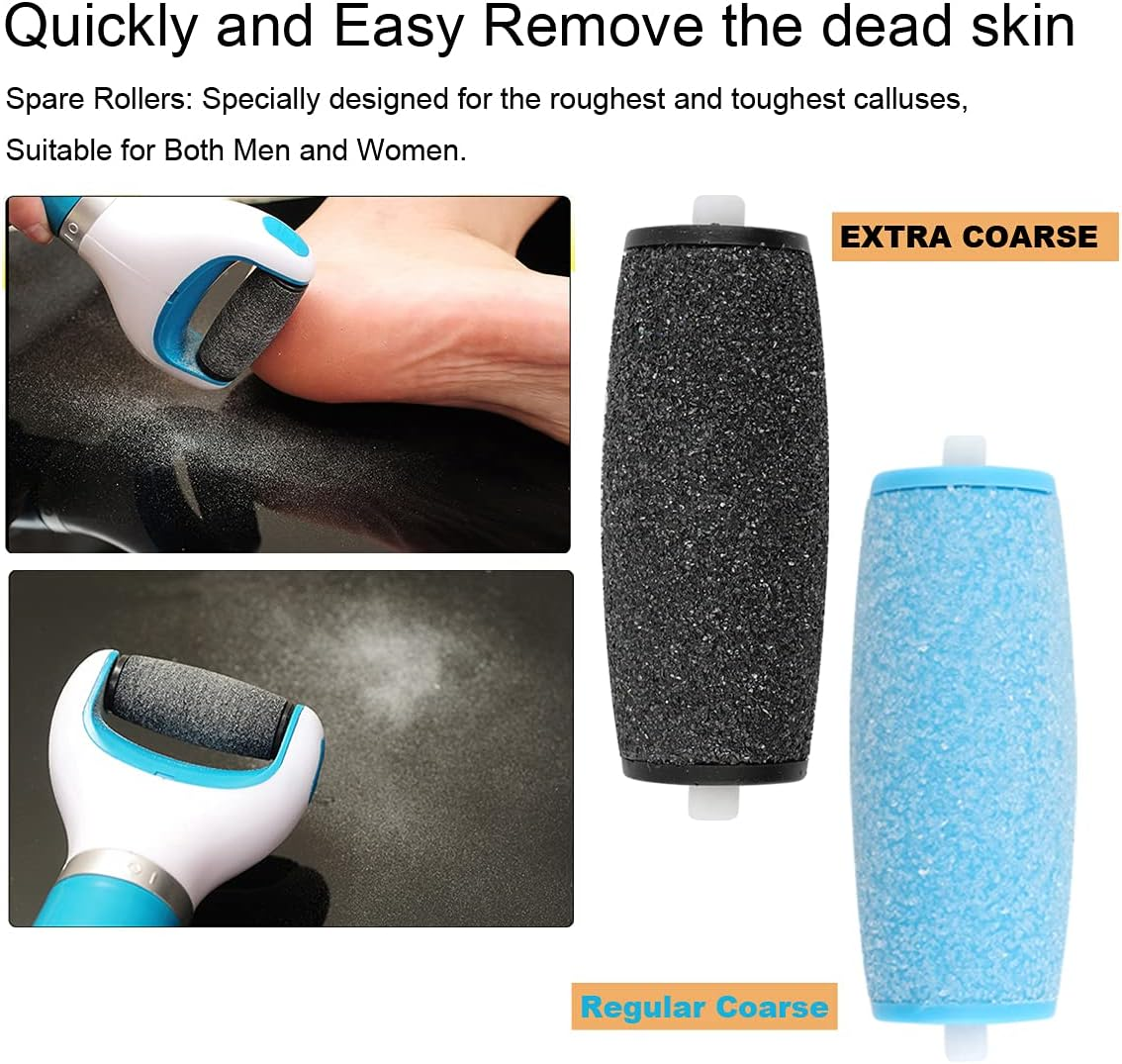 12 Pack Replacement Rollers for Amope Pedi Refills Electronic Perfect Foot File-(6 Extra Coarse& 6 Regular Coarse)