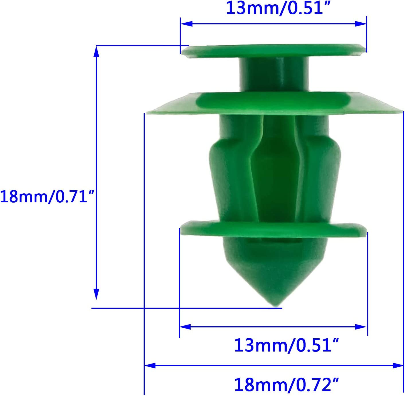 Emsea 50 Pcs Interior Door Card Trim Panel Mounting Clips A0009912771 Green Plastic Compatible with Sprinter Vito Viano W639 0009912771 image number 1