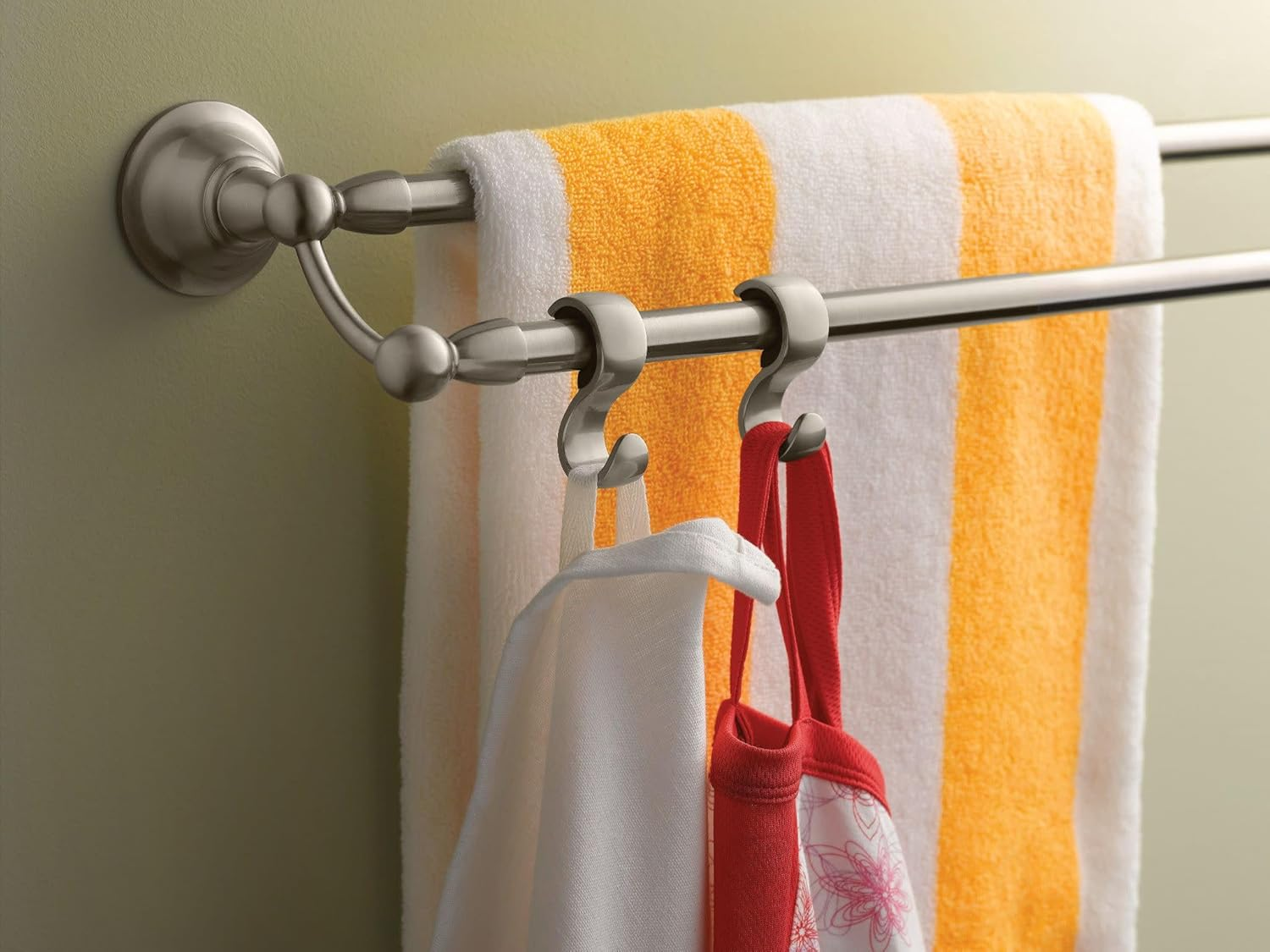 Moen DN6822BN Sage Collection 24-Inch Double Towel Bar, Spot Resist Brushed Nickel image number 1