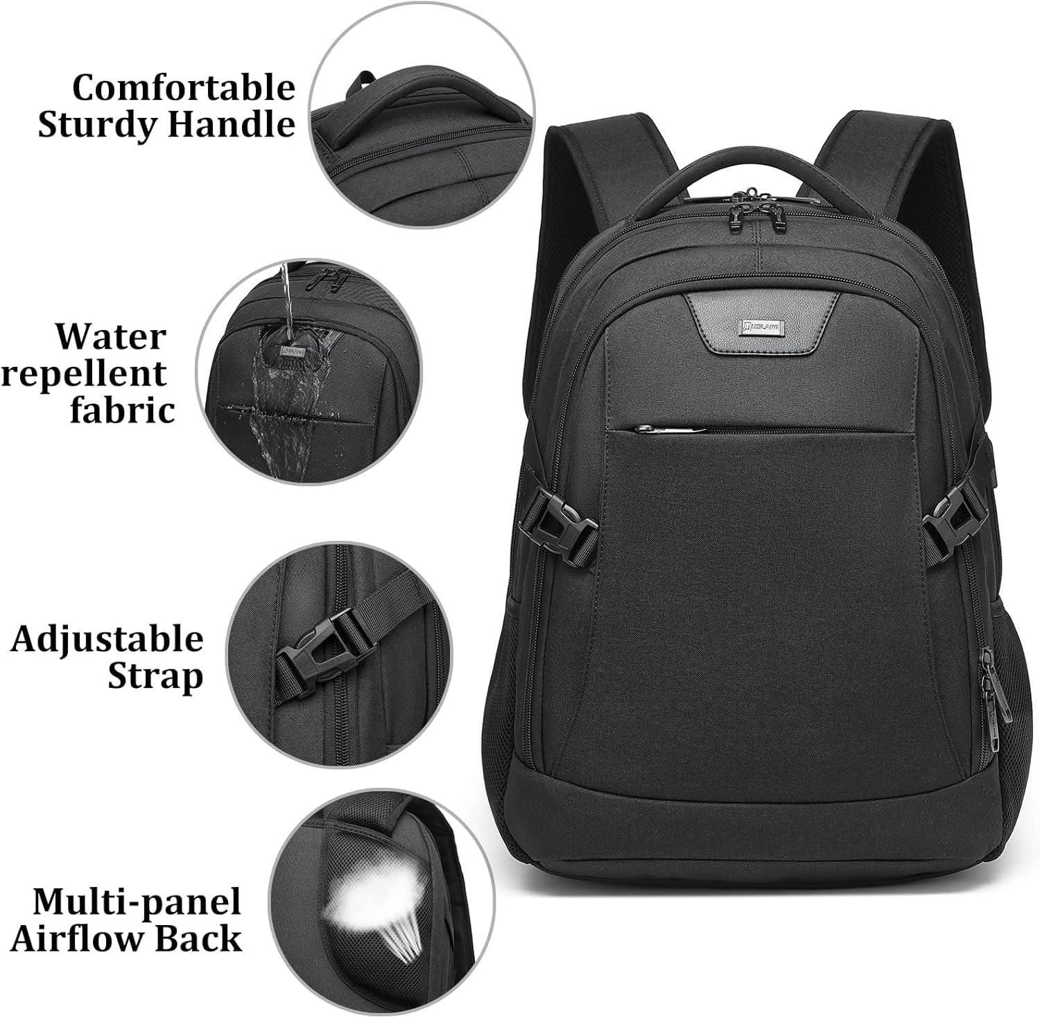 DUSLANG 17 Inch Travel Laptop Backpack Water Resistant College Backpack for Men Laptop Bag with USB Charging Port image number 2