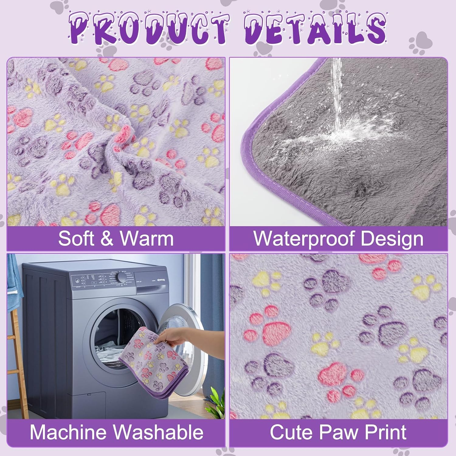 Waterproof Guinea Pig Blankets Washable 3 Pack Small Animal Fleece Cage Liners Pet Soft Sleep Mat Pad Cover Warm Flannel Throw for Hamster Guinea Pig Rabbit Chinchilla Hedgehog Ferret 23"&times;16" image number 4