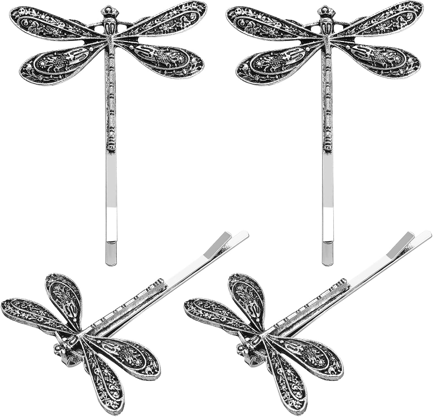 Healeved Dragonfly Hair Clips 4-Pack Vintage Style Metal Barrettes for Women Girls Kids Elegant Hairpins for Weddings Parties Daily Wear Unique Retro Hair Accessories image number 1