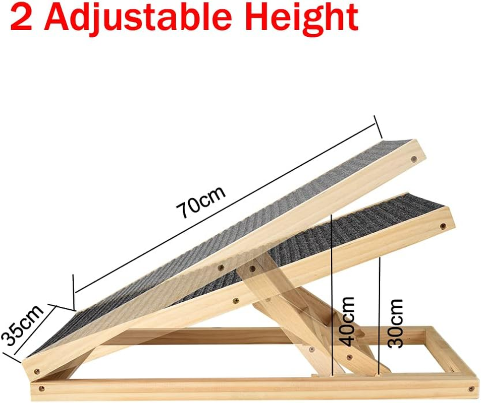 Ramp for Dog, for Cat Stair with Non-Slip Carpet Can Support 150Kg, Adjustable from 30Cm to 40Cm, Fold Ramp for Cars, Bed and Sofa image number 4