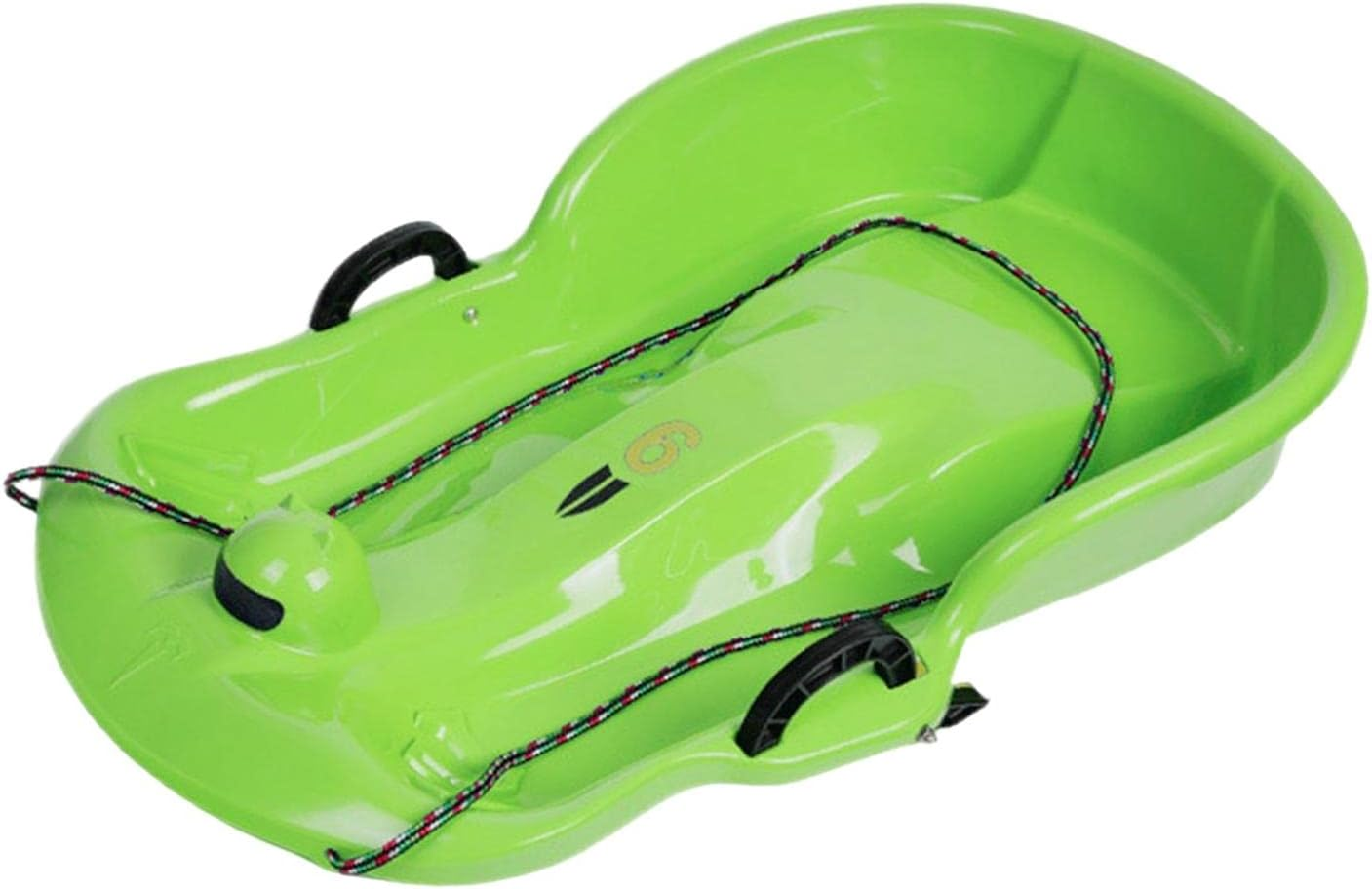 Tadill Winter Snow Sled Sleigh Sledding Toboggan Ski Board with Brake Handle, Skiing Kids Sledge with Double Seat for Sports Children Holiday Lawn