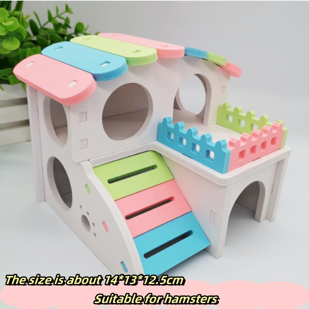 DACUAN Hamster House, Rat Hideout Mouse Hideouts Toys Hamster Sleep Bed Chinchillas Hut Hamster Houses Small Animal Shelter Mouse Cage Guinea Pig Hide Guinea Pig House Hamster Nest Rat House PVC image number 5